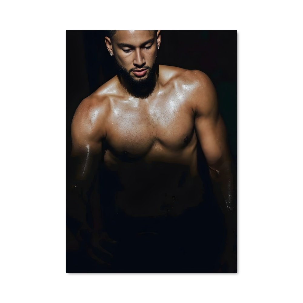Poster L'Homme Sans Chemise – affiche Basketball